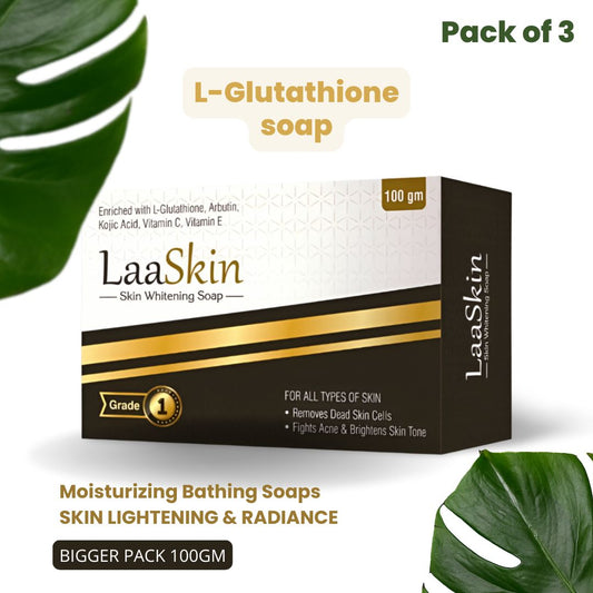 Laaskin Skin Lightening Soap with Kojic Acid, Glutathione & Arbution (3x100gm)