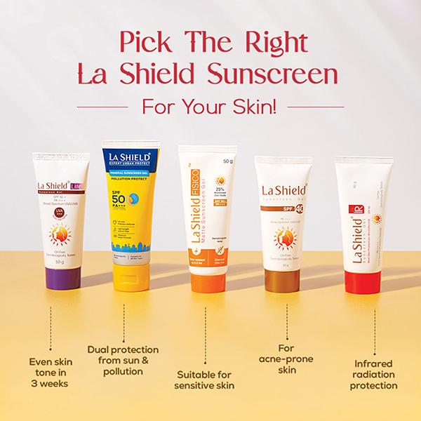 La Shield IR SPF 30 & PA+++ Sunscreen Gel ,Next Gen Protection- IR+UVA+UVB, 60gm