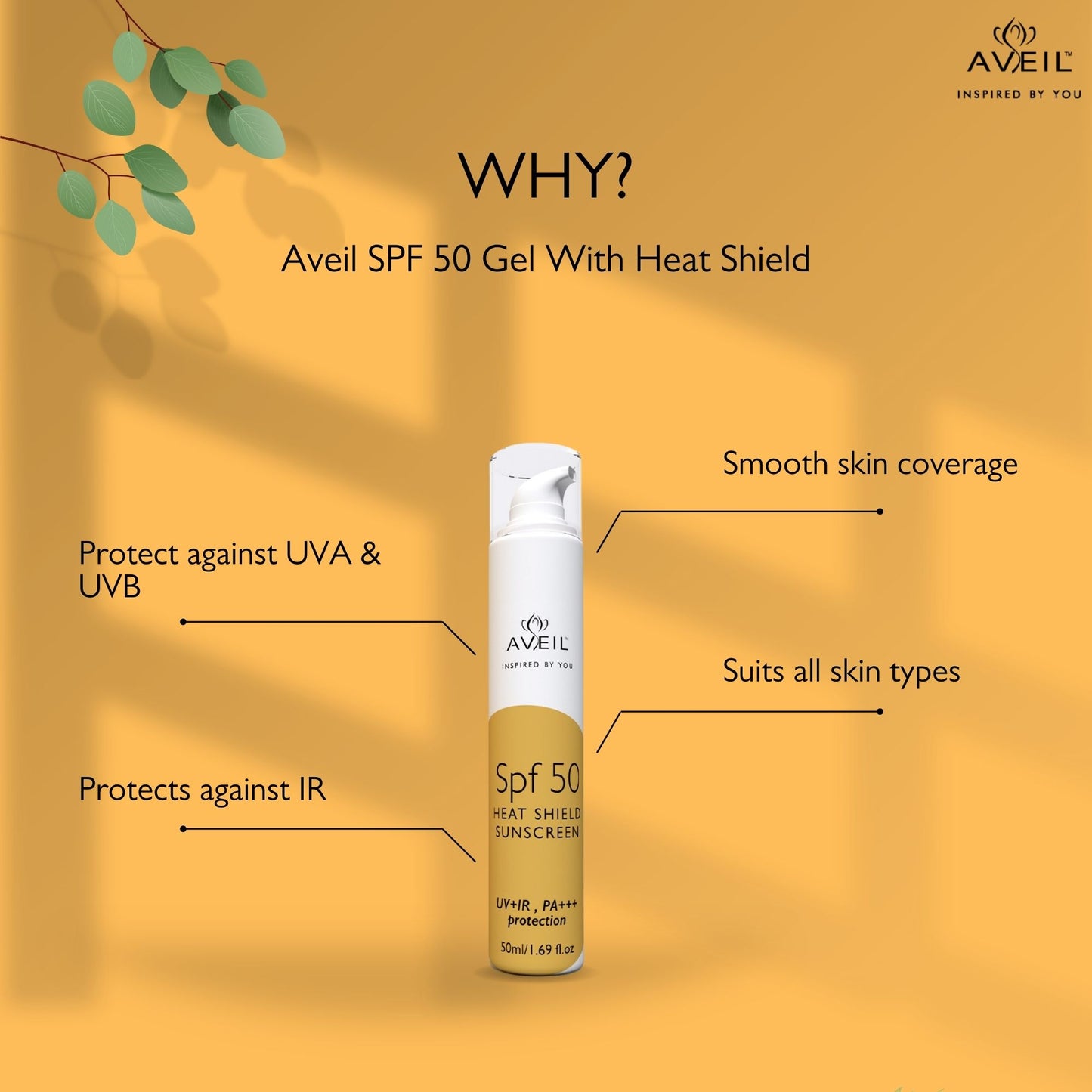 Aveil Sunscreen SPF 50 50 ml
