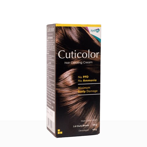 Cuticolor Dark Brown Hair Coloring Cream 60gm