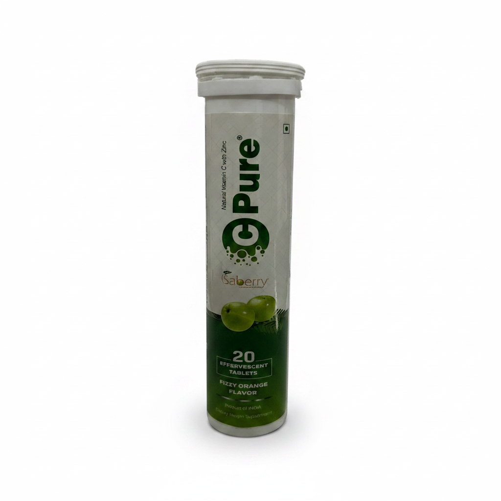 Tube of Pure Nutrition tablets with green flavor indication on a white background