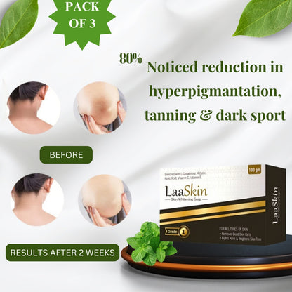 Laaskin Skin Lightening Soap  with Kojic Acid, Glutathione & Arbution (3x100gm)