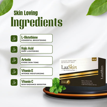 Laaskin Skin Lightening Soap  with Kojic Acid, Glutathione & Arbution (3x100gm)