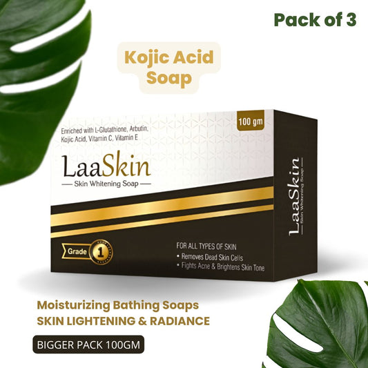 Laaskin Skin Lightening Soap  with Kojic Acid, Glutathione & Arbution (3x100gm)