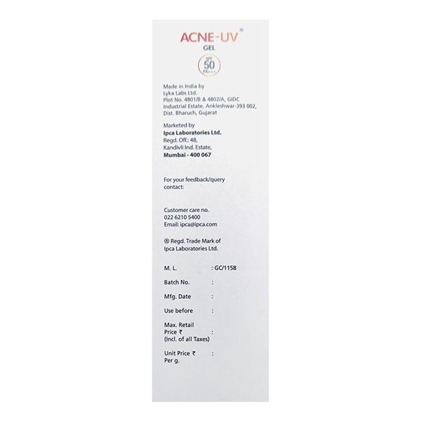 ACNE UV SPF 50 PA+++ UVA+UVB SILICONE Sunscreen Gel 100g
