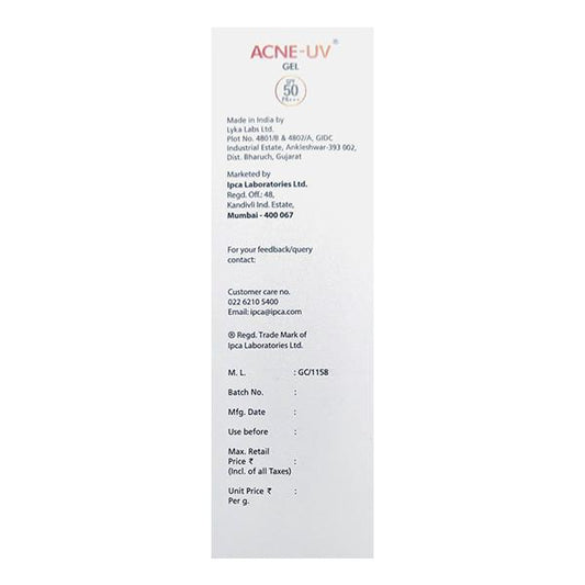ACNE UV SPF 50 PA+++ UVA+UVB SILICONE Sunscreen Gel 100g
