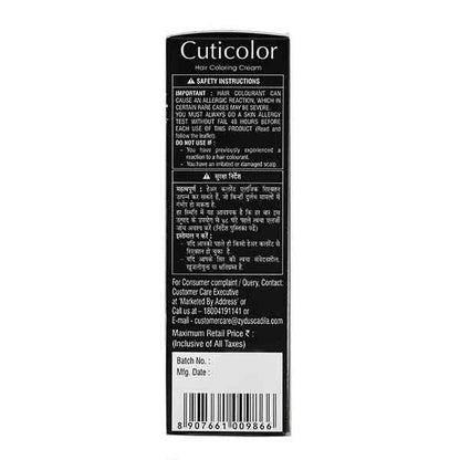 Cuticolor Black Hair Coloring Cream 60gm