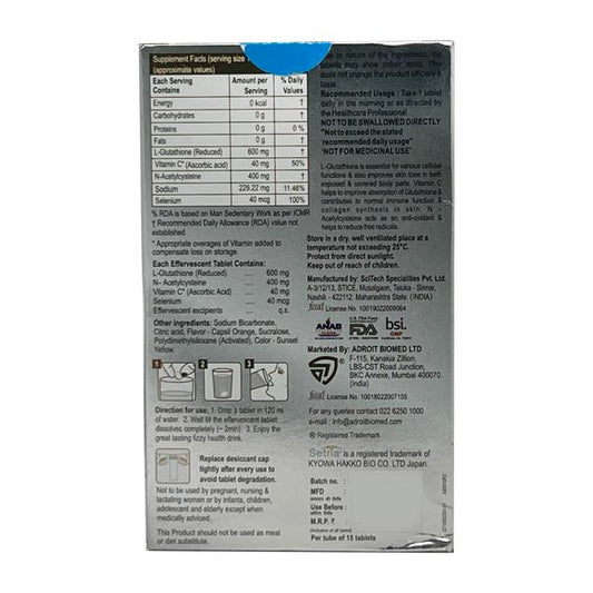 Glutone 1000Mg Effervescent Tablet 15's