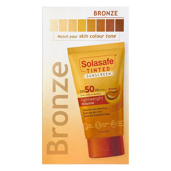 SOLASAFE TINTED BRONZE SPF 50 PA +++ UVA/UVB LIGHT WEIGHT MOUSSE Sunscreen 40g