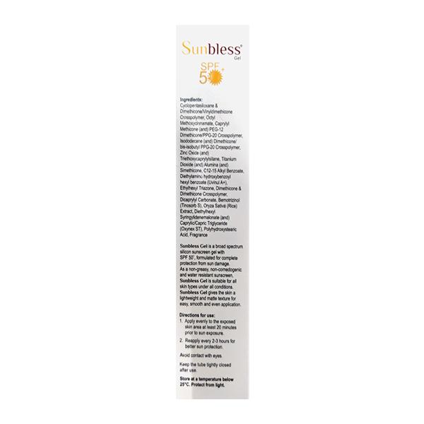 Sunbless spf 50+ pa+++ silicon sunscreen matte finish gel 30g
